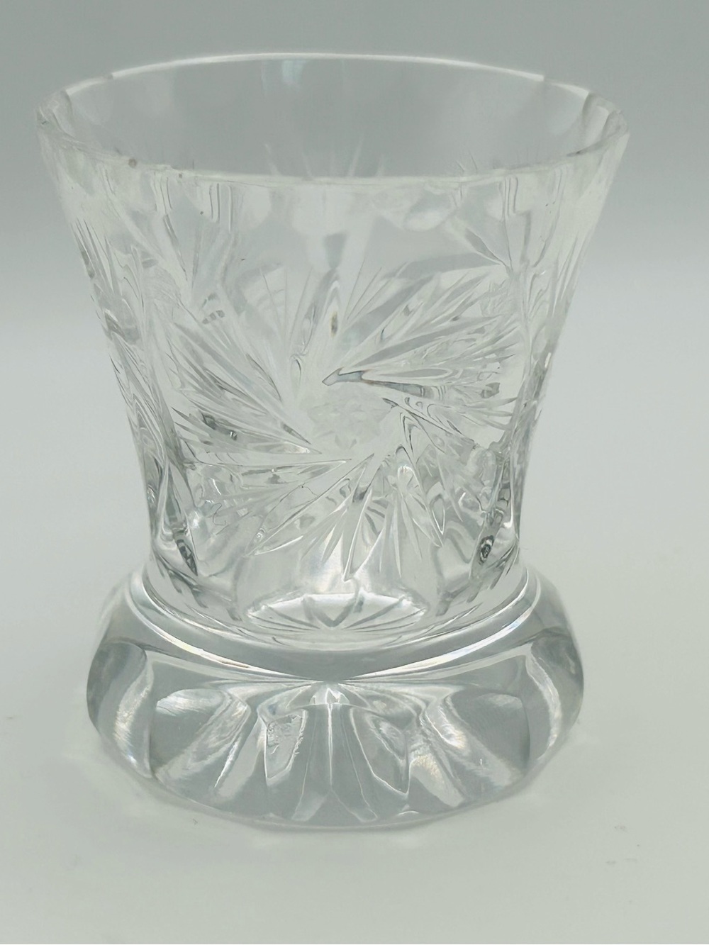 Vintage Cut Crystal Toothpick Holder | Starburst Floral Pattern |